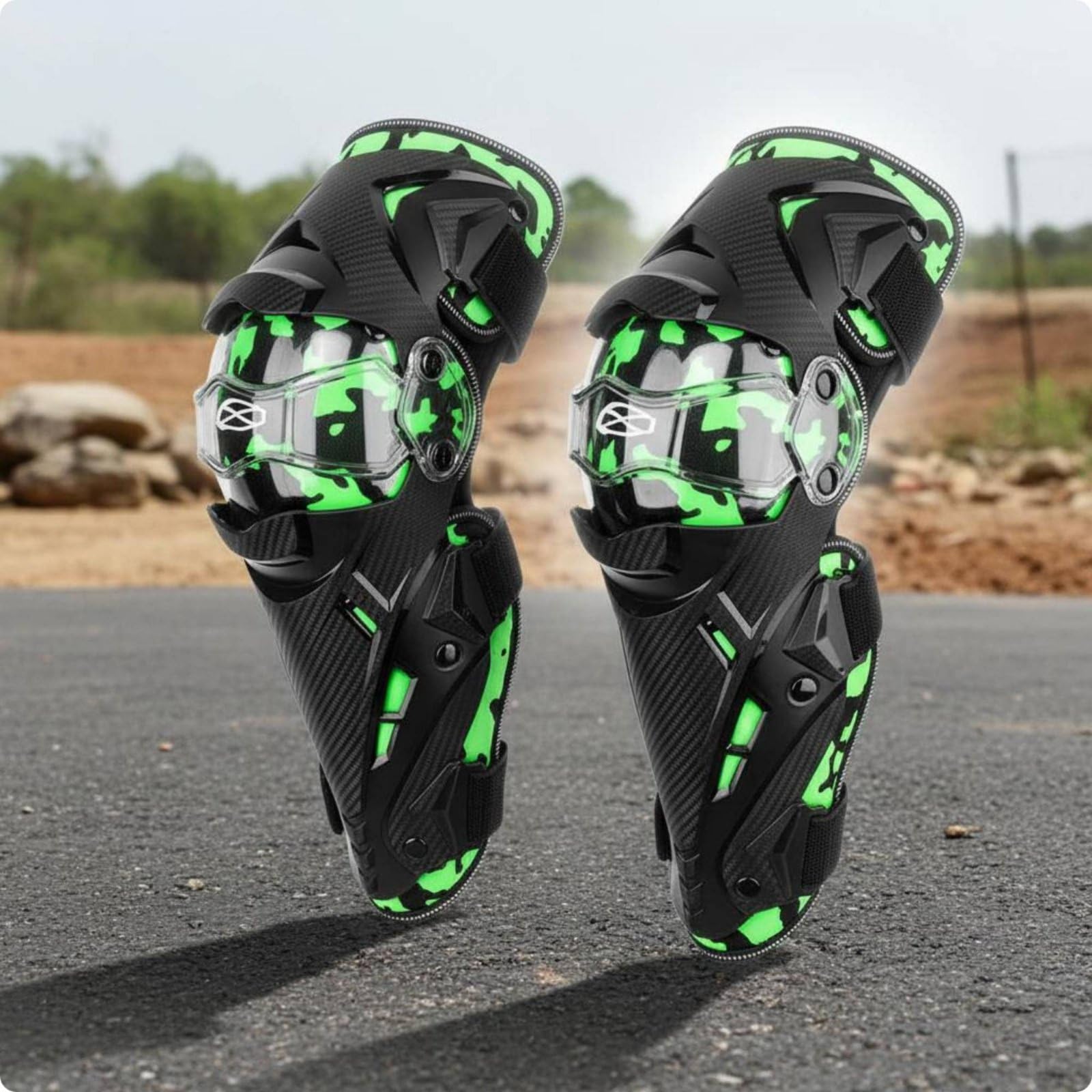 2 Piezas Rodilleras de Motocicleta Anticaídas Rodilleras de Motocross Uso en Multiestacional Protector Articulación Rígido para Hombres, Mujeres, Rojo, Talla Única