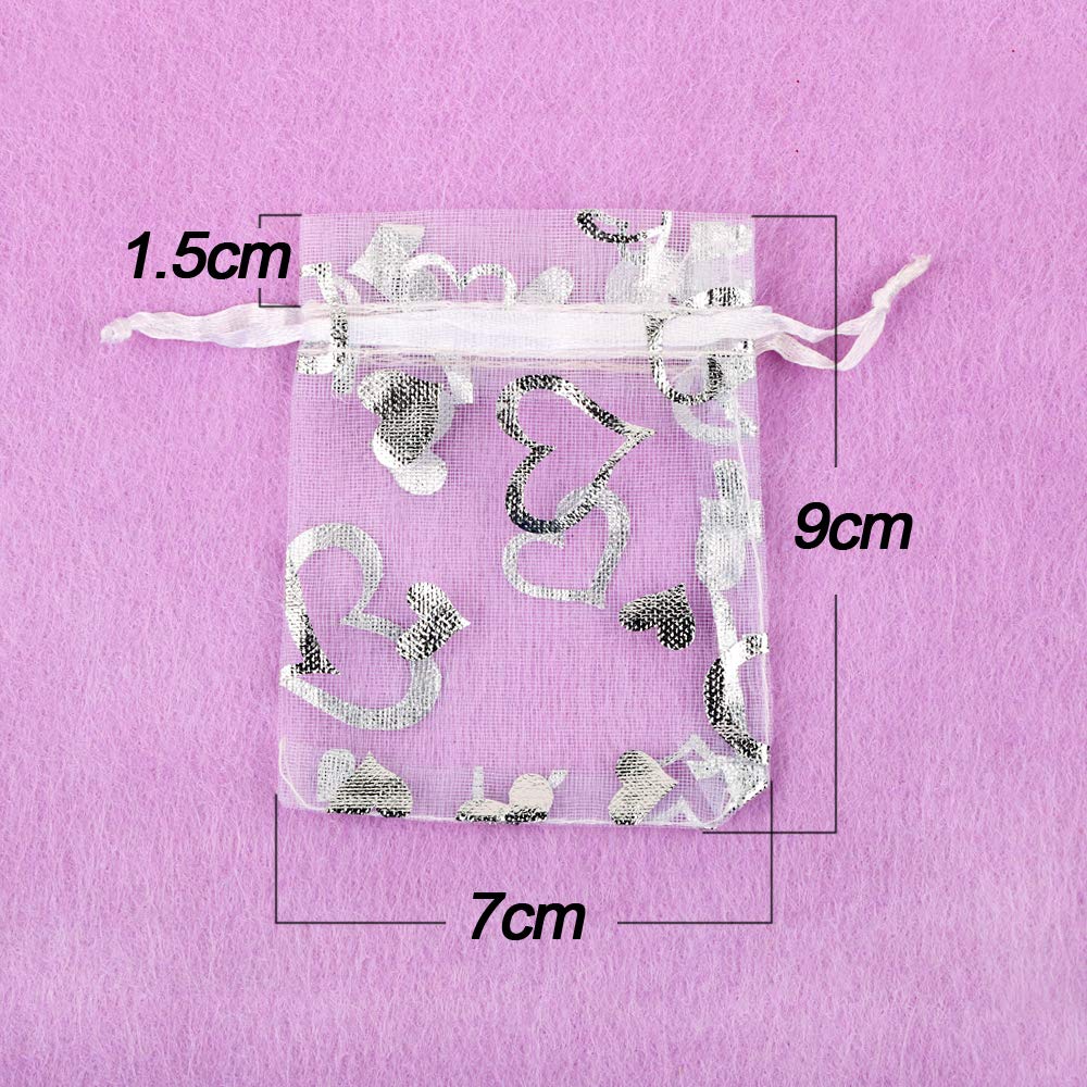 100 Sacchetti Organza 7x9cm Con Cuori - Per Regali, Bomboniere E Matrimoni - Foto 13