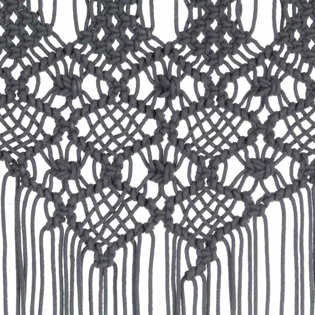 Rideau Macramé Coton Gris Anthracite 140 x 240 cm