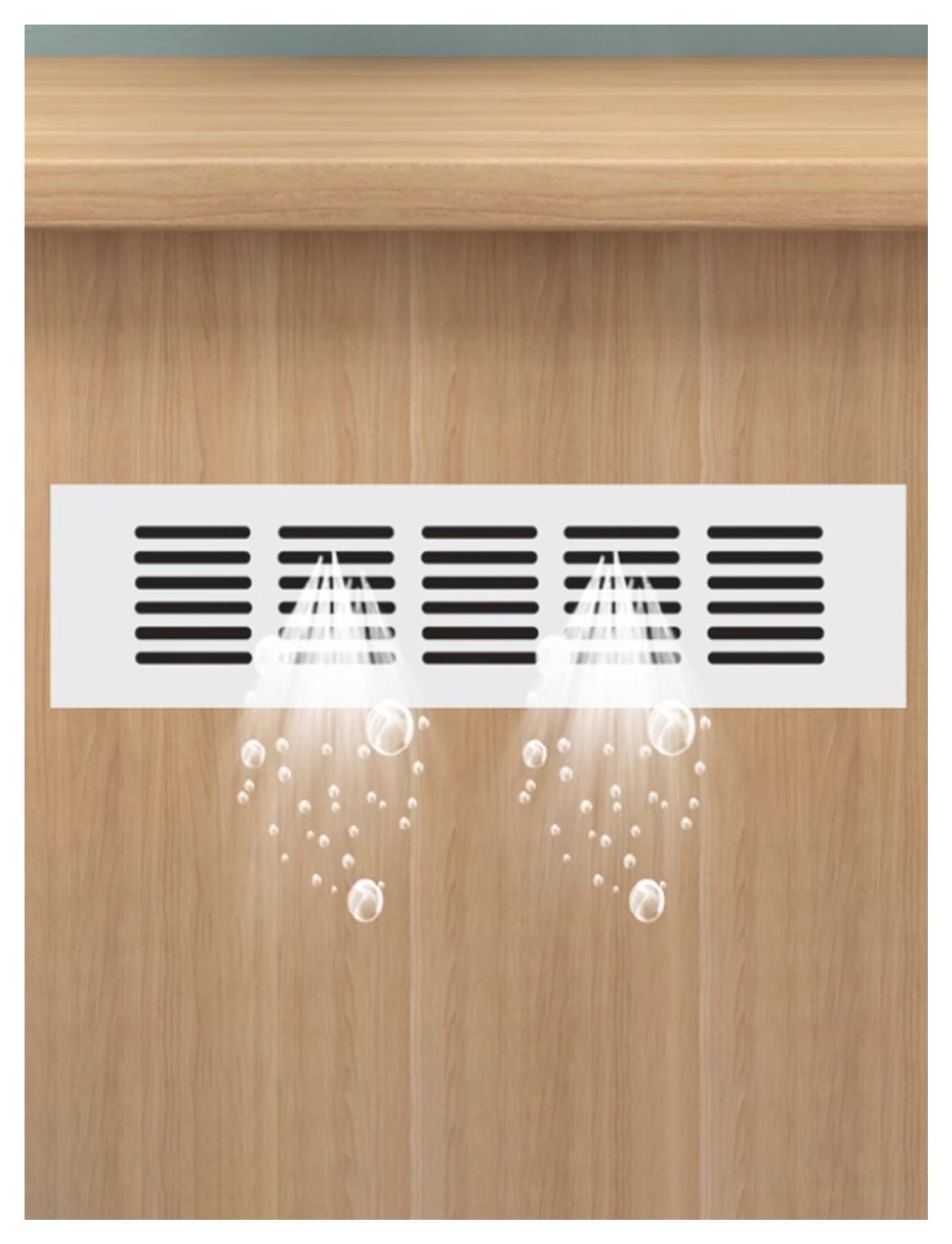 Rejilla de ventilación metálica de 80x600 mm para armarios y radiadores, Ideal para Paredes Interiores, Puertas y vestidores. Acabado Elegante en Color Blanco lechoso para un Flujo de Aire o