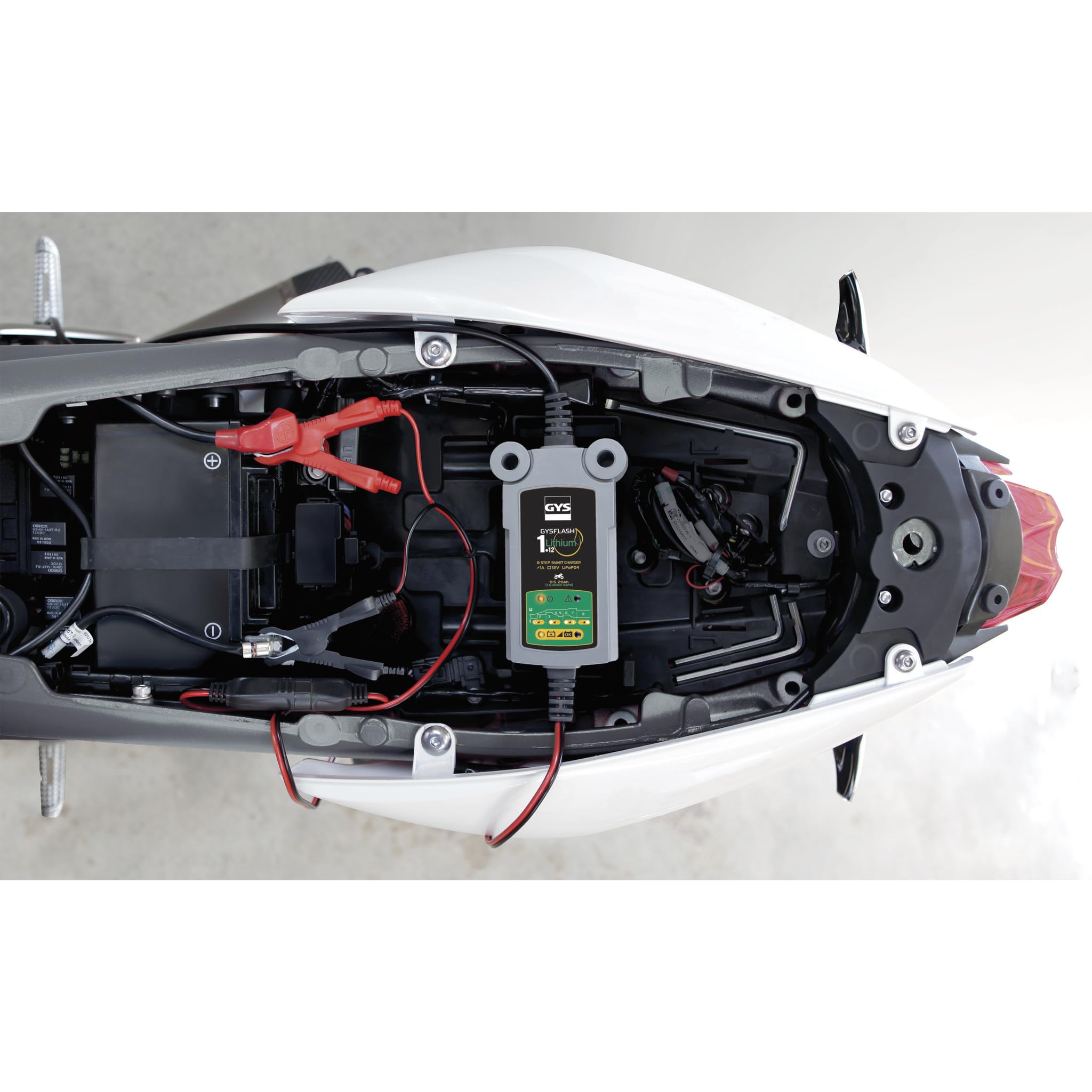 GYS Ładowarka samochodowa do akumulatora litowego, 1 A, do samochodów i motocykli