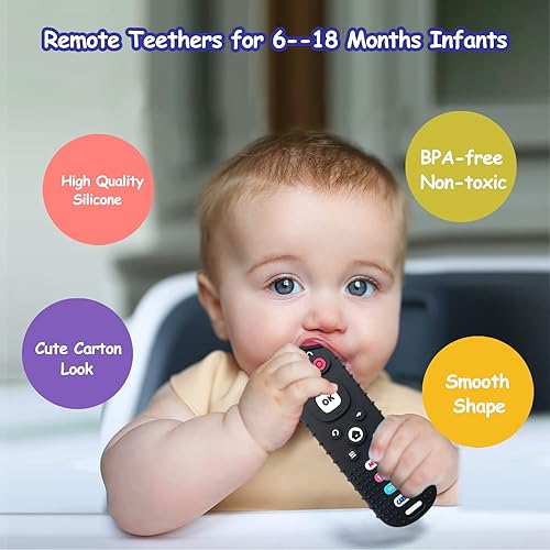 Miniatura 2 de Babay - Juguetes de dentición de silicona, mordedores de silicona para bebés, juguetes mordedores de silicona para bebés de 3 a 18 meses, juguetes