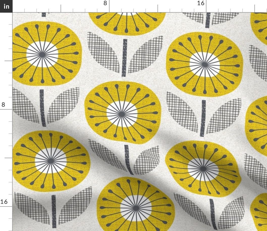Spoonflower Fabric - Mid Century Modern Retro 1960S Atomic Era 1950S Vintage Scandinavian Printed on Petal Cotton Fabric Fat Quarter - Sewing Quilting Apparel Crafts Decor