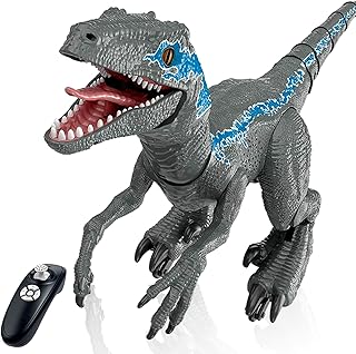 HGFDSA Remote Control Dinosaur Toys for Kids, Jurassic World Dinosaur, Robot Dinosaur, Cretaceous Toys, Blue Velociraptor,...