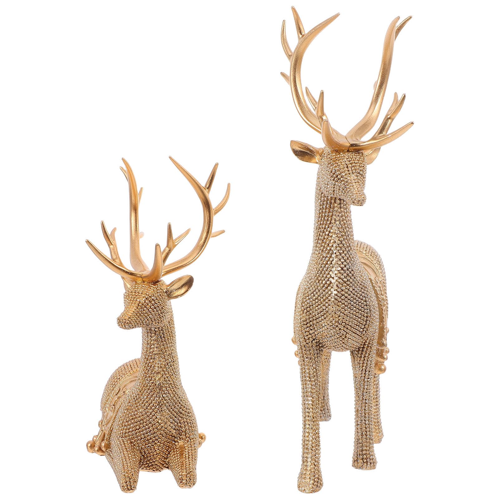 YARNOW Figura Decorativa de Ciervo Dorado en Resina, para Oficina
