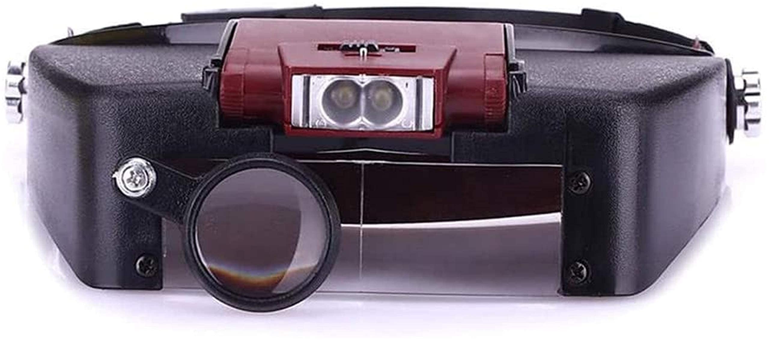 YCQYM Numinifier della Fascia, Occhiali da ingrandimento Montato a Testa, Gioielli Regolabili Lampada a tracota Lampaggio ingranditore Illuminato Glassini per Occhiali Lince Loupe 2 Visor Leggero per