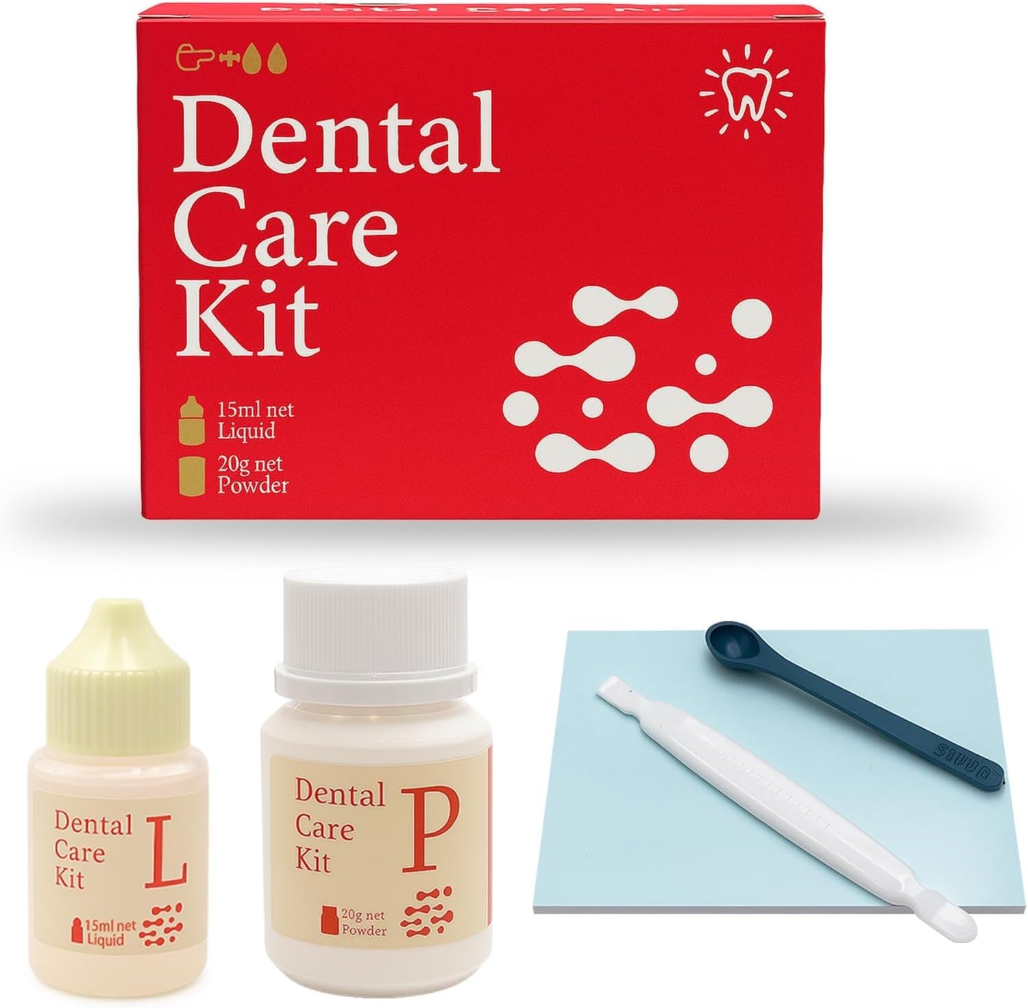 Dental Care Kit Zinc Oxide Eugenol Cement, Temporary Tooth Repair Kit for Crowns Filling, Temporary Teeth Fix for Confident Smile