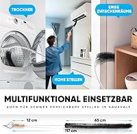 BRUSHYZ Radiátor Tisztító Kefe 117 cm - Rugalmasan Hajlítható, Karcmentes Sörtékkel, Tölgyfa Nyéllel, Jobb Szobai Klímáért - Fekete 5