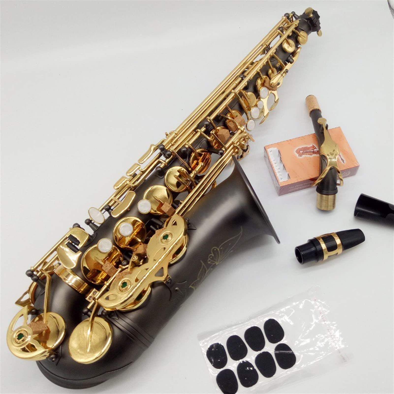 Amazon.co.jp: SHUNTIAN アルトサックスマットブラックゴールドキーズe