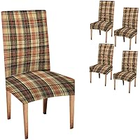 Vista 38 de TOMWISH Fundas para Sillas De Comedor 6, Fundas para sillas de comedor, pintura de arte abstracto, funda extraíble elástica de elastano para silla