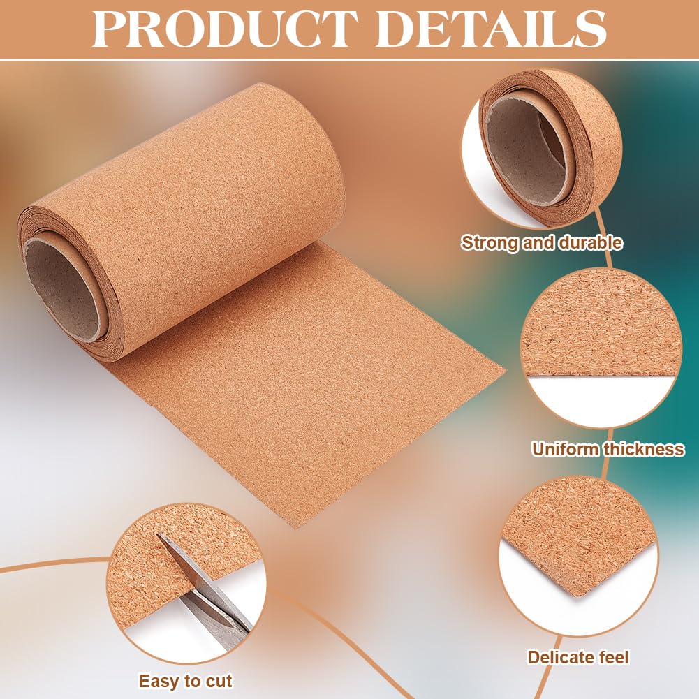 BENECREAT Rotolo di sughero naturale 600x20 cm 1 mm per sottobicchieri decorazioni fai da te