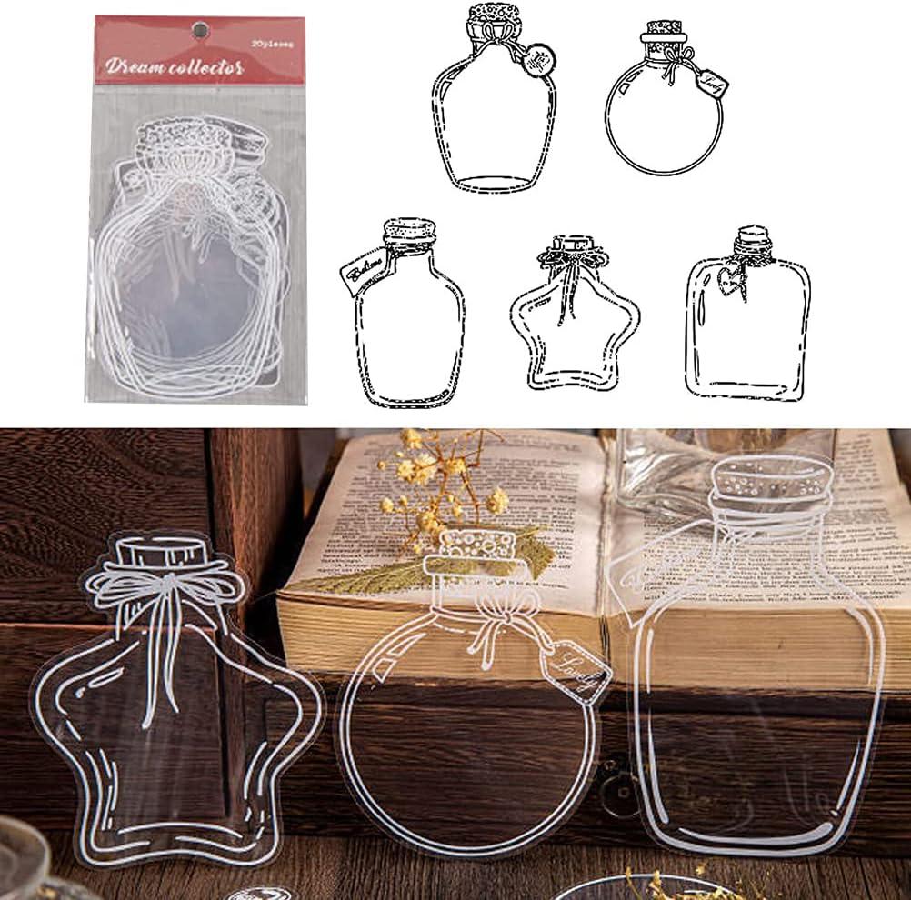 Dried Flower Bookmark Craft, 20Pcs Transparent Dried Flower Bookmarks Handmade DIY Dried Flower Bookmark Glassware Stickers