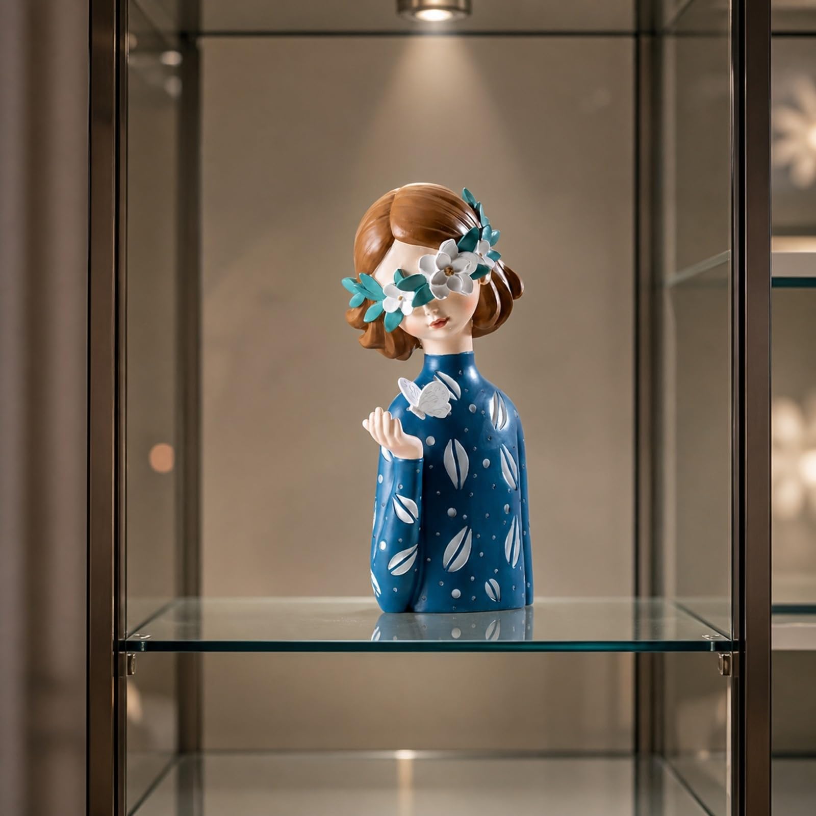 Baoblaze Busto Niña Elegante Figura Resina | Busto con, Artística, Estatua, para Dormitorio,