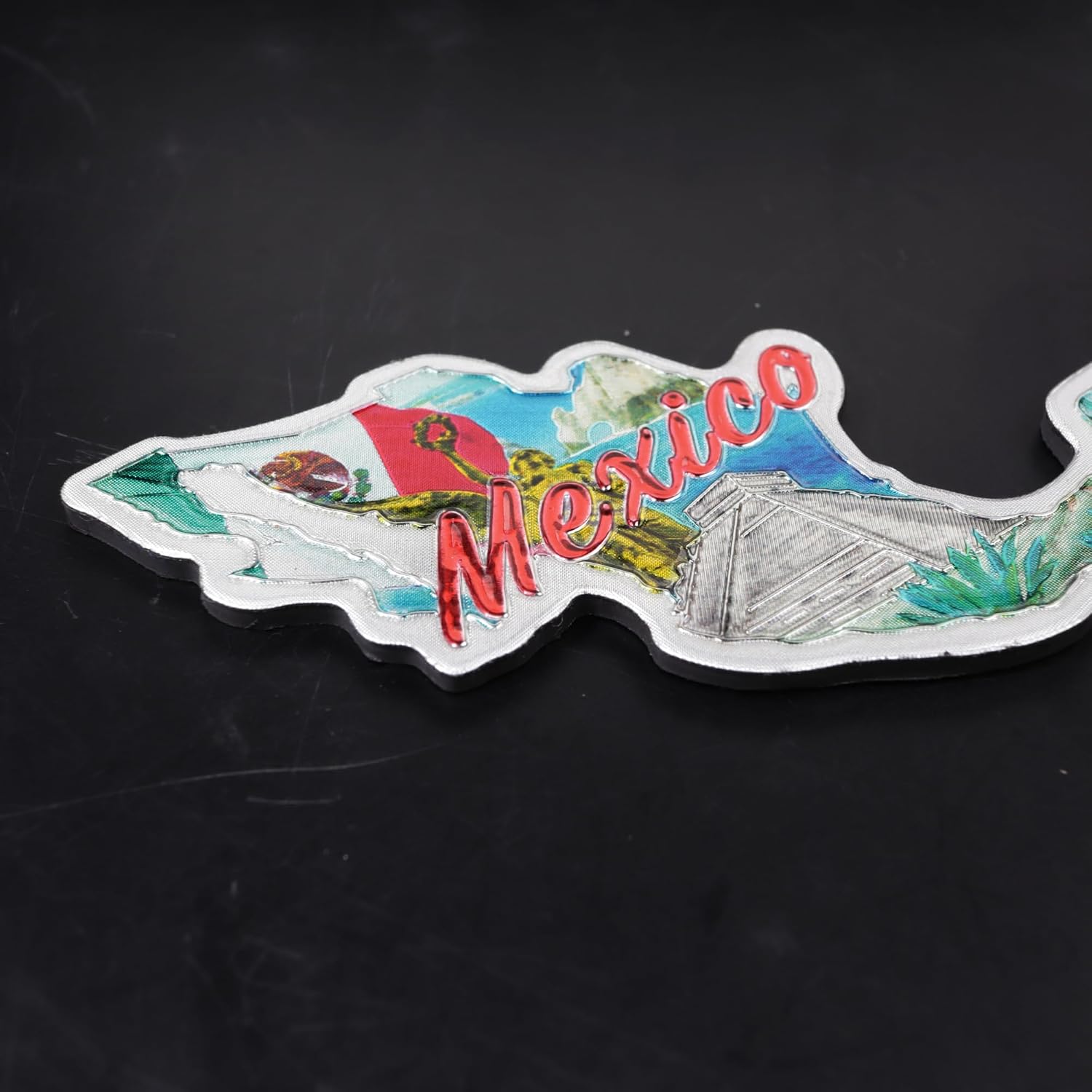 Mexico Foil Flag Magnet, Collectible Travel Souvenir - 2.75 x 1.5 Inches image 4