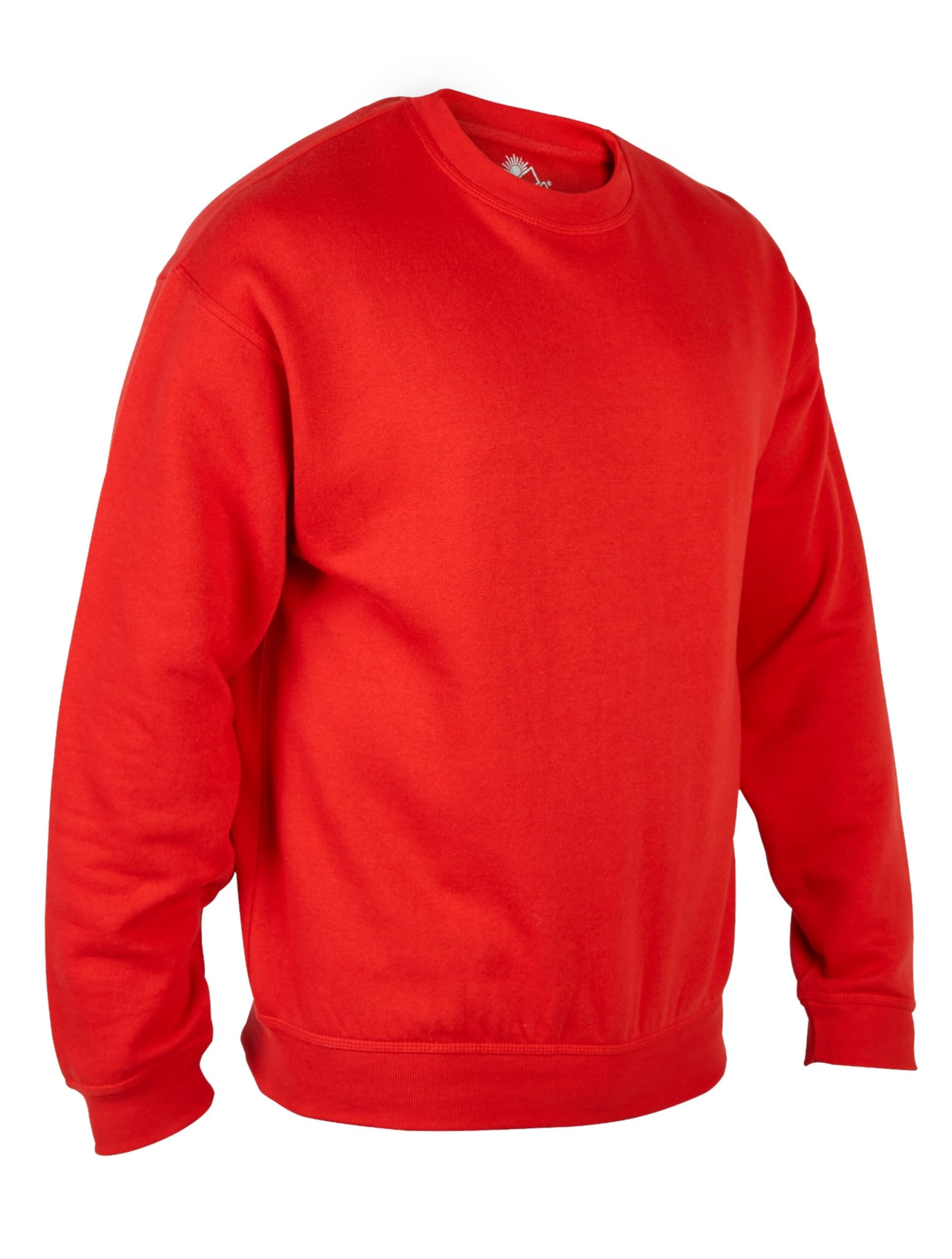 Himalayan Cotton Mens Jumpers Comfortable and Lightweight Crew Neck Sweaters Casual Long Sleeve Sweatshirts for Men UK, Red, 3XL