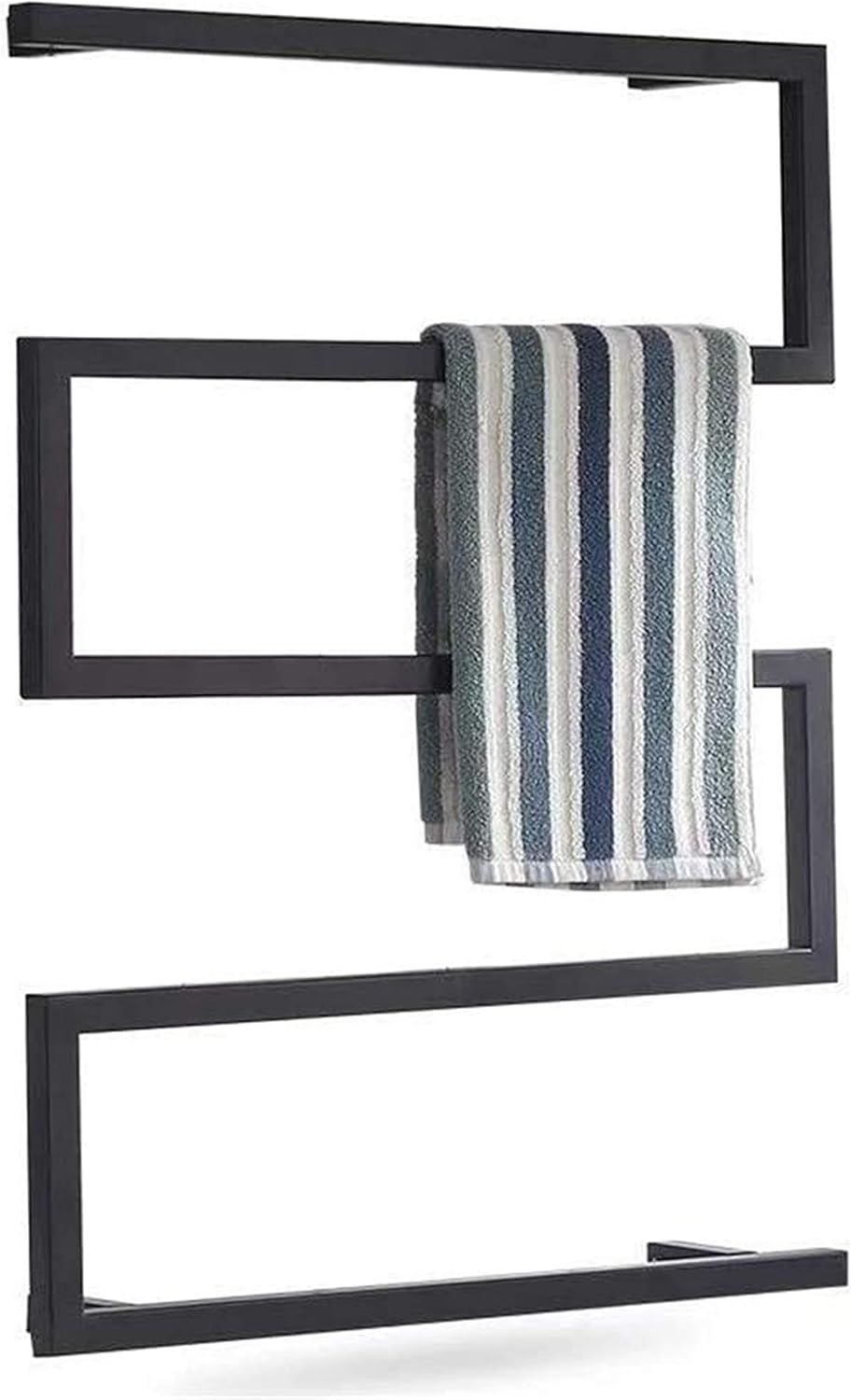 Bathroom Wall Heater Towel Warmer Electric Heated Towel Rack Towel Warmer Wall-Mounted Square Stainless Steel Towel Drying Rack Home Bathroom Accessories