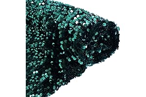 Sequin Velvet Emerald Green Fabric by The Yard