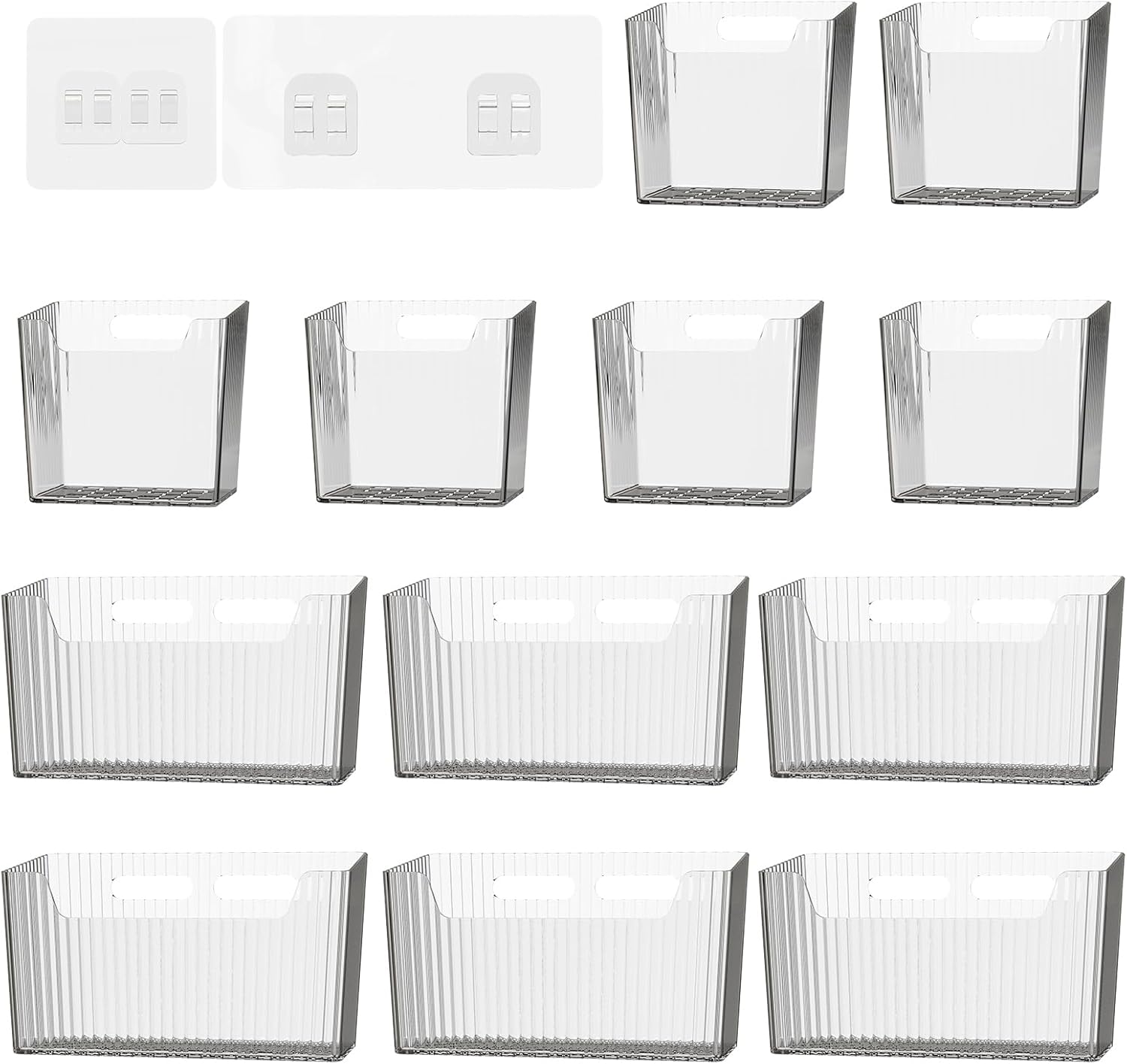 12 Pcs Storage Organizer Bins Wall Mounted Organizer Basket,Wall Organization Container Hanging Basket Bins for Bathroom Kitchen Pantry