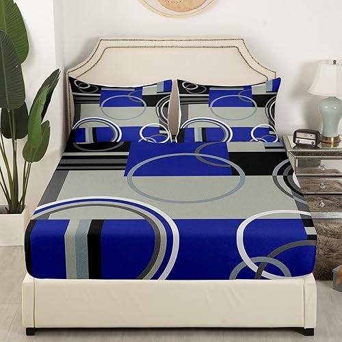 Vista 66 de Juego de sábanas modernas de tamaño Queen, color amarillo, gris y negro, juego de sábanas geométricas a rayas para niños, niñas, niños y Multi 039