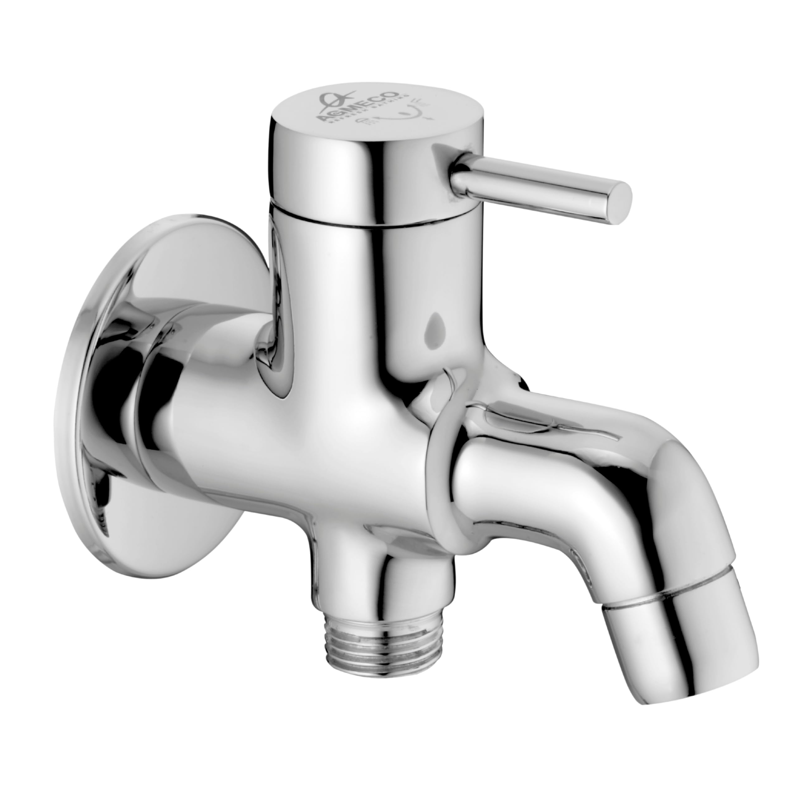 AGMECO 2-Way Brass Bib Cock | Dual Outlet Wall Tap with Flange for Multi-Purpose Use-image-14