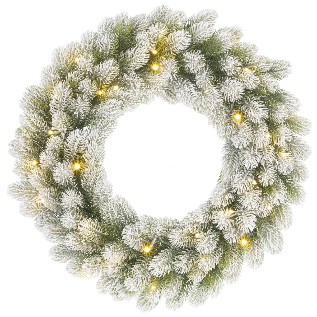 Black Box Trees Nagoya Couronne de Noël avec éclairage LED - H 12 x Ø 60 cm - Vert