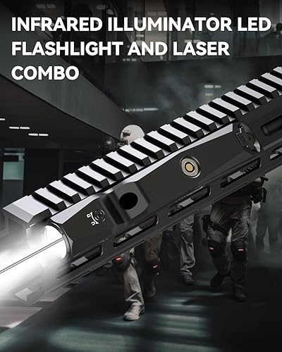 Miniatura 2 de Votatu Combo láser de linterna infrarroja M9L-IR compatible con superficie de riel M-Lok, iluminador IR táctico y mira láser IR, función
