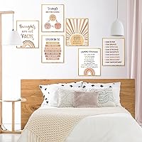 Vista 7 de AnyDesign 9 pósteres de salud mental de 11 x 14 pulgadas, póster bohemio de psicología motivacional, terapia de ansiedad, lienzo sin marco, arte