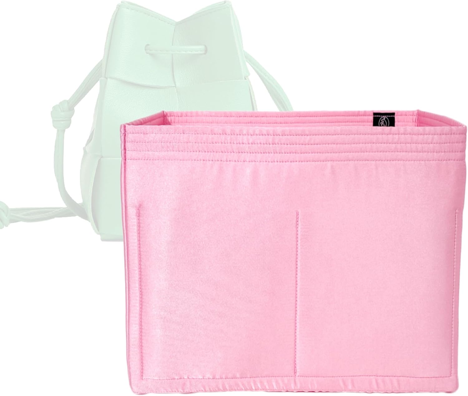 Zoomoni Silky Purse Organizer for Bottega Veneta Cassette Bucket Mini (Handmade/4 Color Options) [Silky Satin, Silk Liner, Insert, Shaper]