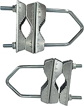 Premium X 2 x Mast Clamp Sat Mast Pipe Double Clamp Holder Galvanised Steel Mast Double Clamp up to 60 mm Mast