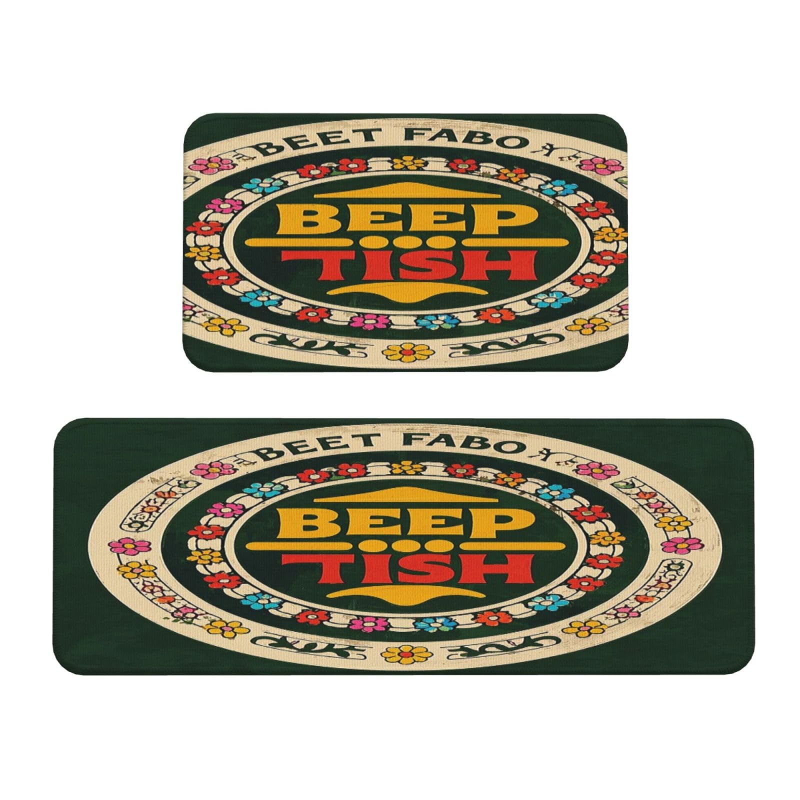 Tapis de cuisine hippie lot de 2 en velours absorbant confort anti-fatigue