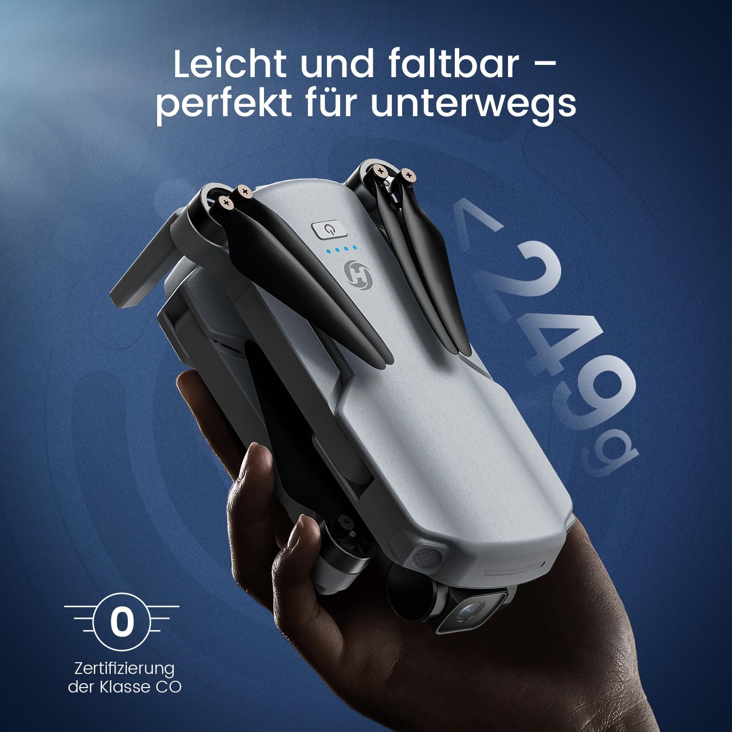 Holy Stone HS360D GPS Drohne mit 4K Kamera für Erwachsene, 5GHz FPV Übertragung bis 6KM, 80 Min. Flugzeit, Follow Me, Auto Rückkehr, RC faltbar Drohnen Profi Kameradrohne für Anfänger, unter 249g, C0