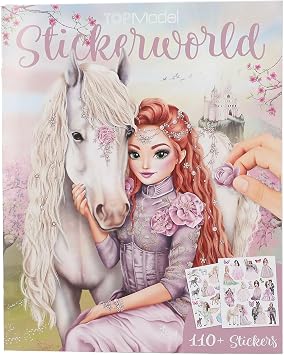 Depesche TOPModel Viva Violet 13443 Sticker Book with 20 Magical Background Pages with Models and Horses, Includes 3 Double-Sided Accessory Stickers