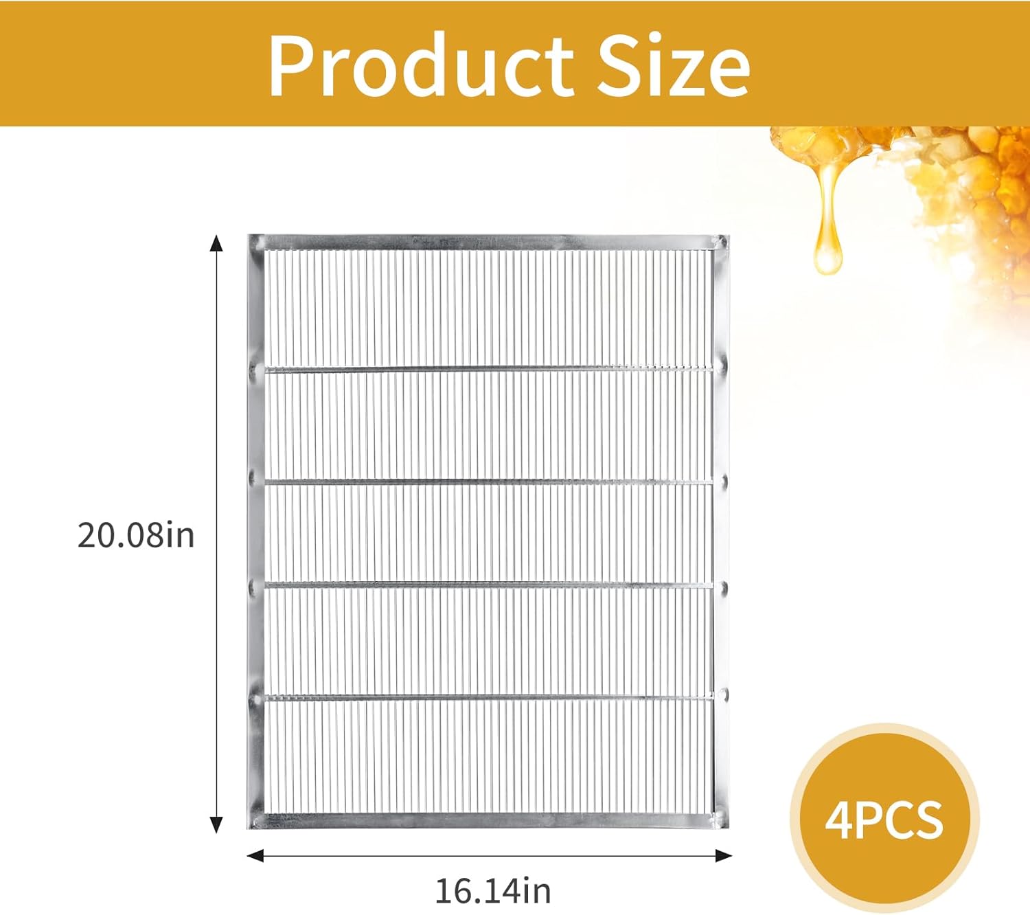 2Pcs Metal Queen Excluder Beehive Queen Bee Excluder Beekeeping Queen Excluders Beekeeping Tools (8 Frame 2Pcs)