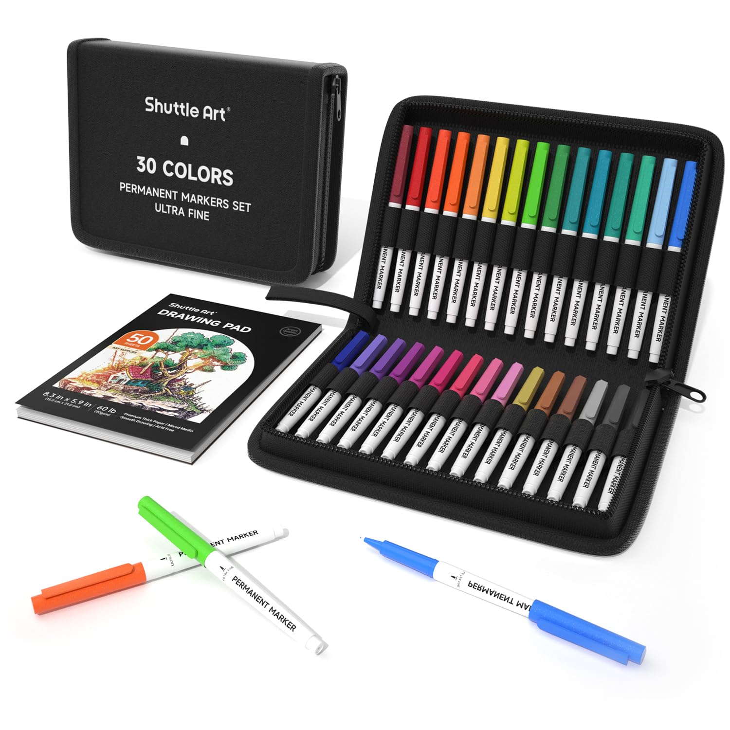 Amazon | Shuttle Art 油性ペン 30色セット 極細 0.5mm カラーペン