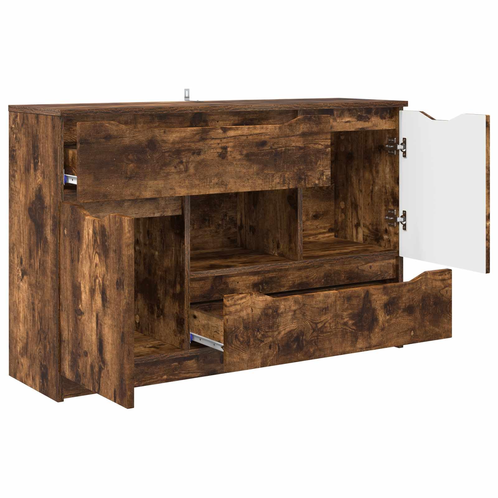 Credenza Rovere Fumato 100 x 30 x 65,6 Legno Ingegneria | Mobile TV, Conservazione Soggiorno, Cassetti Scorrevoli, Design Moderno, Manutenzione Facile