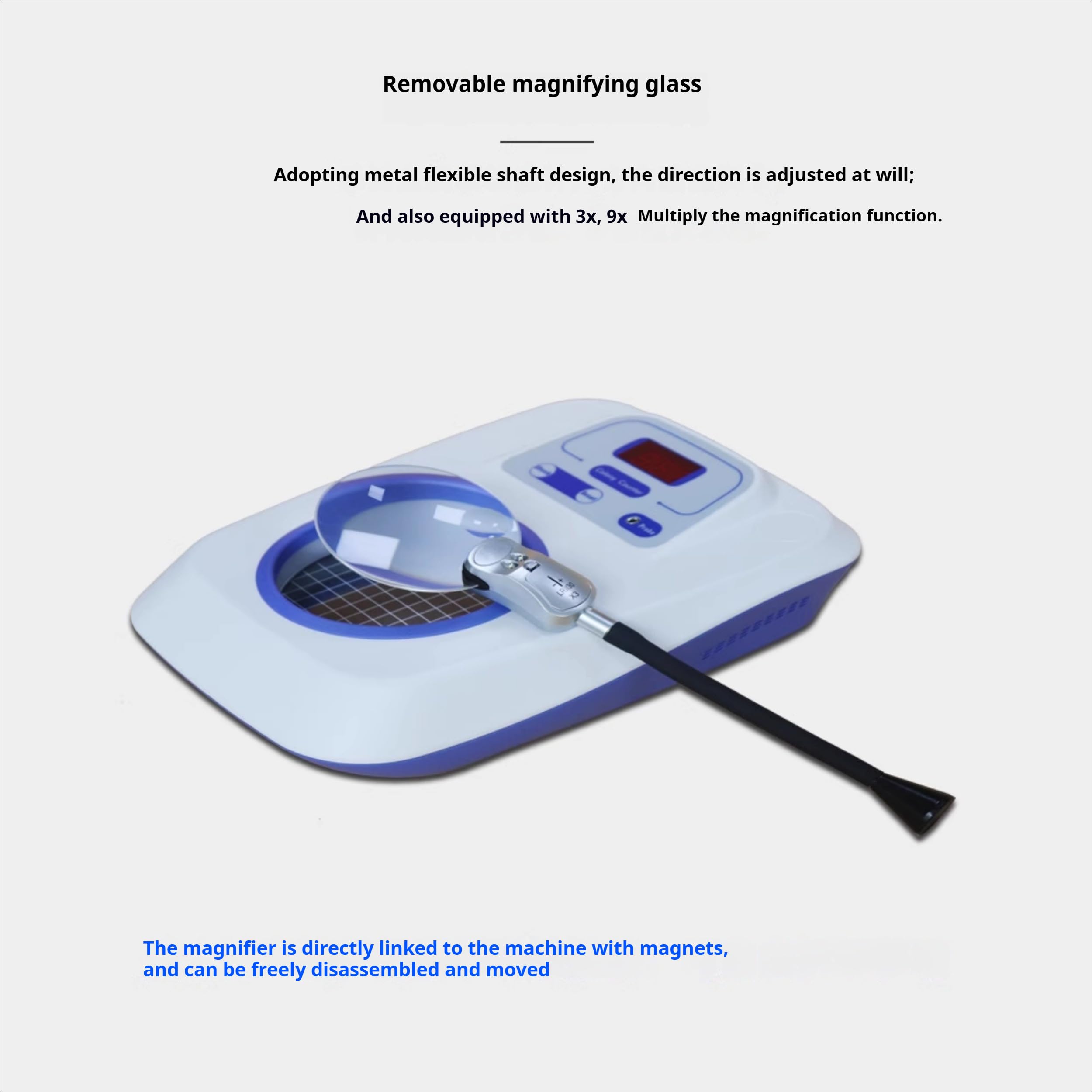 Contador Digital de colonias bacterianas para Equipos de análisis microbiológico con Aumento de 3X/9X para una observación Clara de Las colonias en Laboratorios de microbiología.