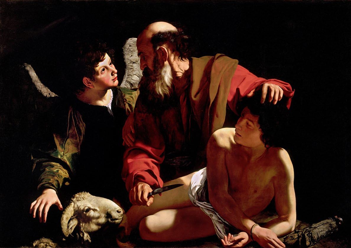 Caravaggio: The Sacrifice of Isaac. Religious/Biblical Fine Art Print/Poster. Size A1 (84.1cm x 59.4cm)