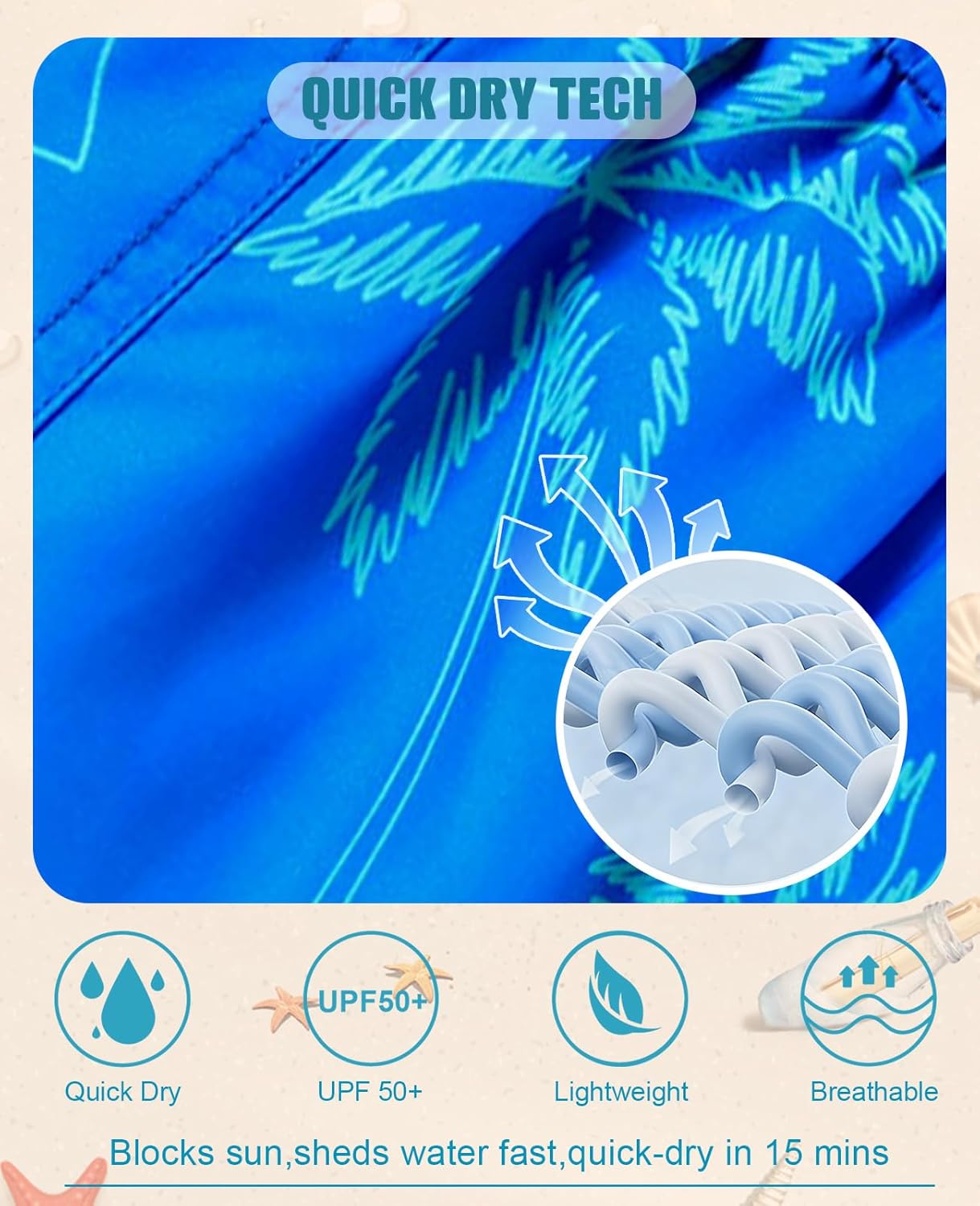 Cozople 7-16T Teen Boys Swim Trunks Quick Dry UPF 50+ Swimwear Bathing Suit for Big Boys Beach Swim Boards Shorts - Image 6