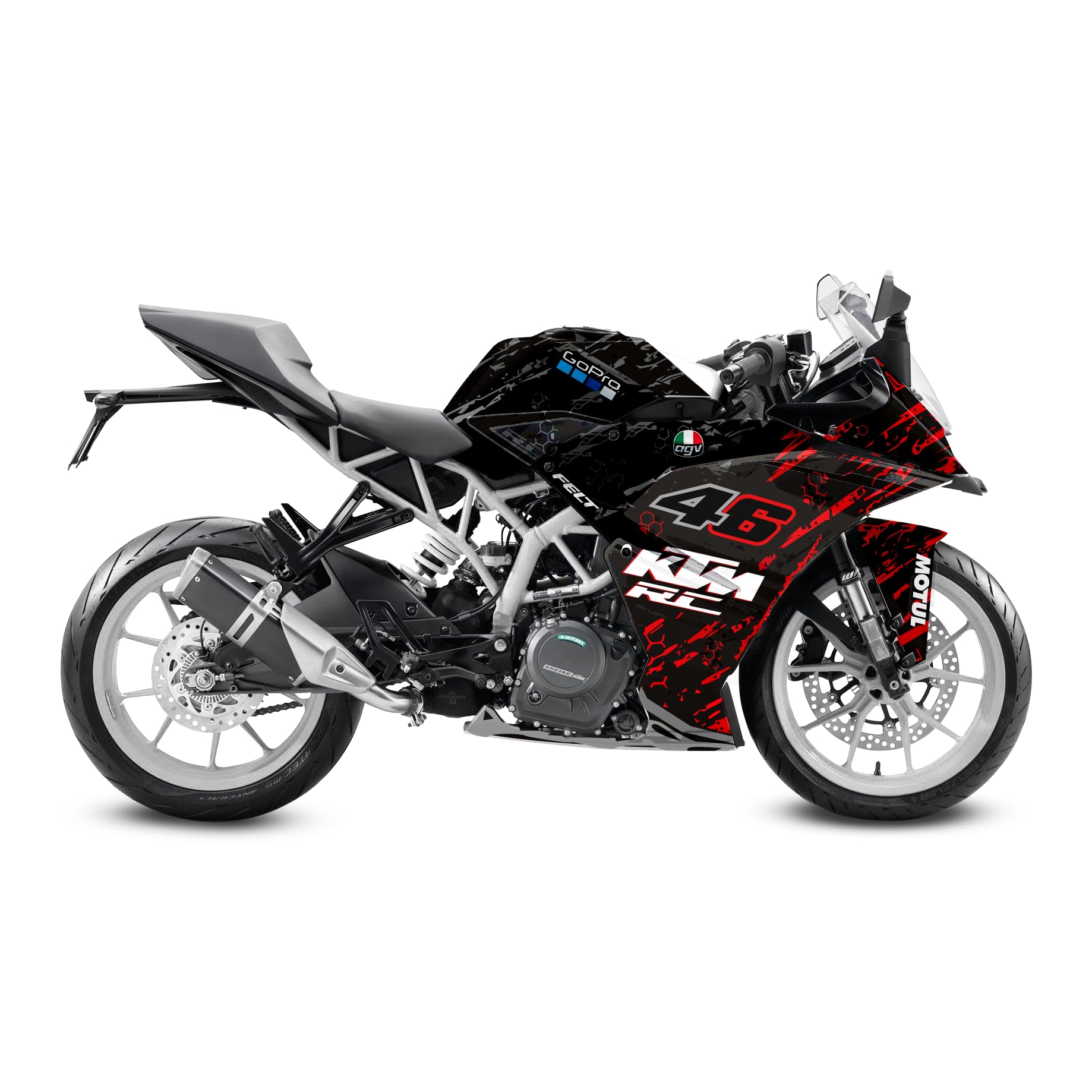 KTM RC 200/390/125 Graphic Kit| red Ash| by Motocross Graphix| Printed on Premium Vinyl with Ultra Gloss Laminate, Waterproof, Precise Precut Sticker, Non-Fading, Pack of 1 for Full Bike-image-39