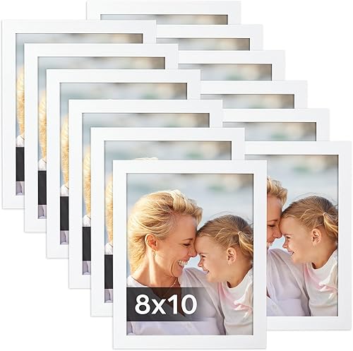 Miniatura 1 de Marcos de fotos de 8 x 10 pulgadas, color blanco, paquete de 12 marcos de fotos de 8 x 10 para montaje en pared o mesa