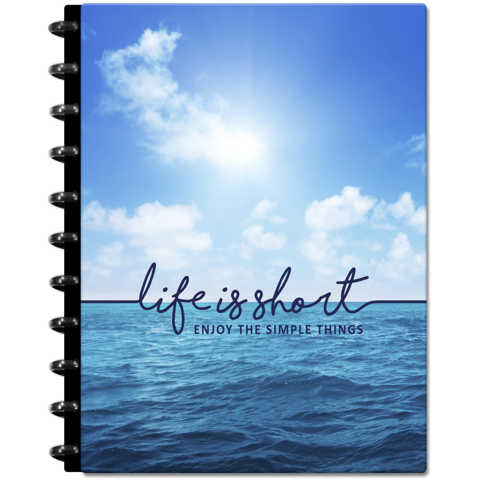 Agenda personalizzabile edizione 2026, 21,6 x 27,9 cm, copertina rigida, planner mensile settimanale giornaliero a disco, 1DSC, Life is Short