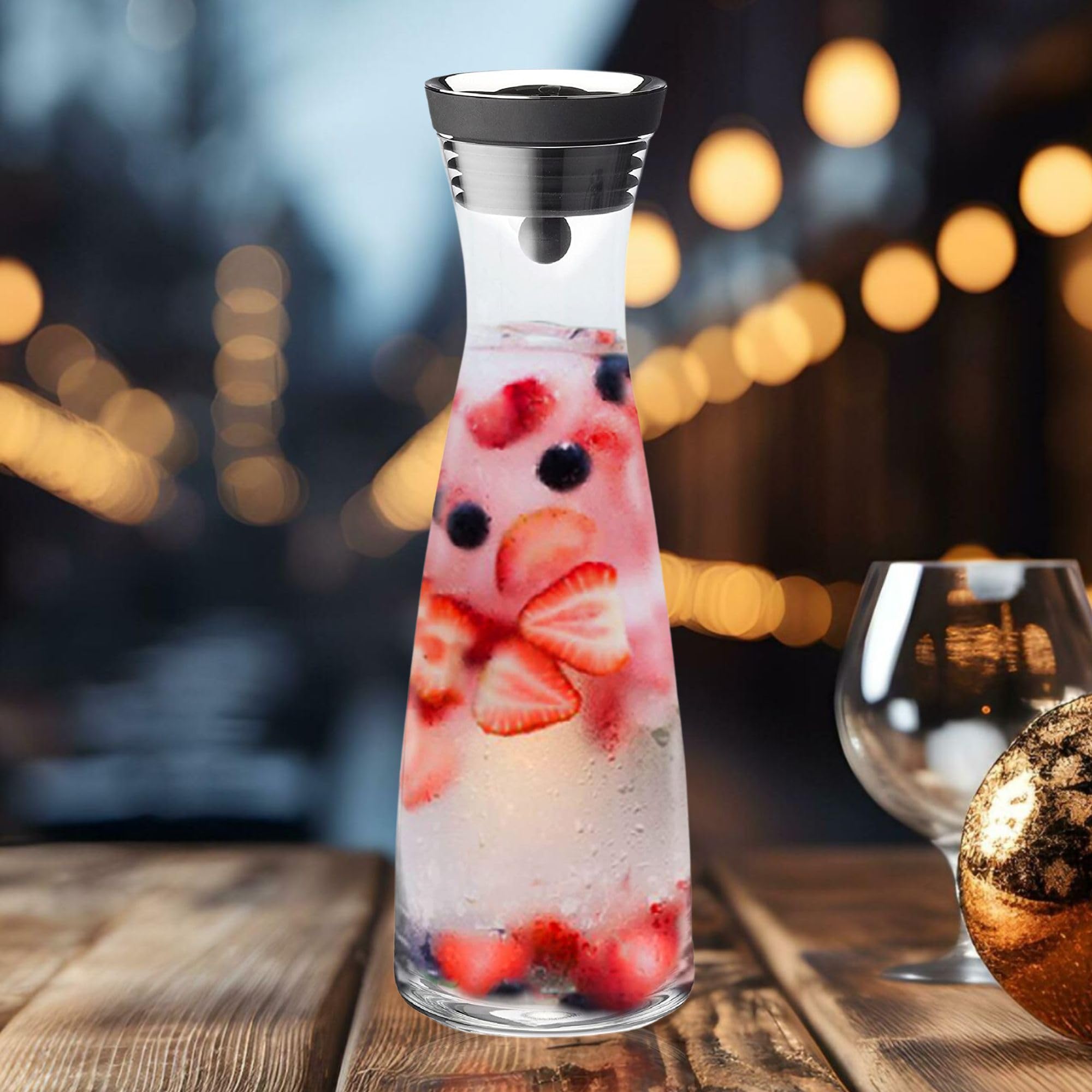 ArtOlo Glass Pitcher for Hot & Cold Water, Ice Tea, and Juice: Borosilicate Glass Carafe with Lid, Drip-Free Design, Ideal for Serving Beverages, Durable and Stylish, Perfect for Home Use, 40fl oz 1