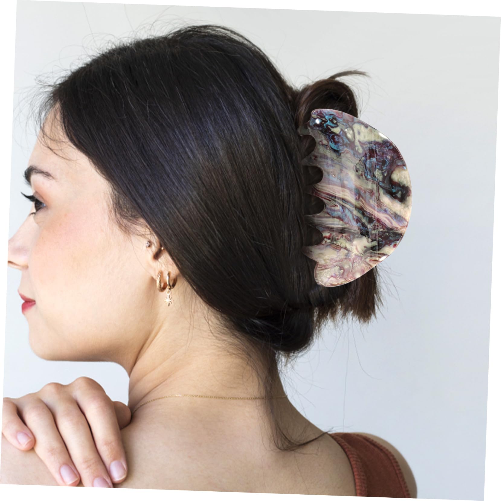 FRCOLOR 5 pinzas para el cabello para niñas, pinzas para el cabello mate, para el o para mujeres, antideslizantes para el o de niña, clips de plátano para, horquilla