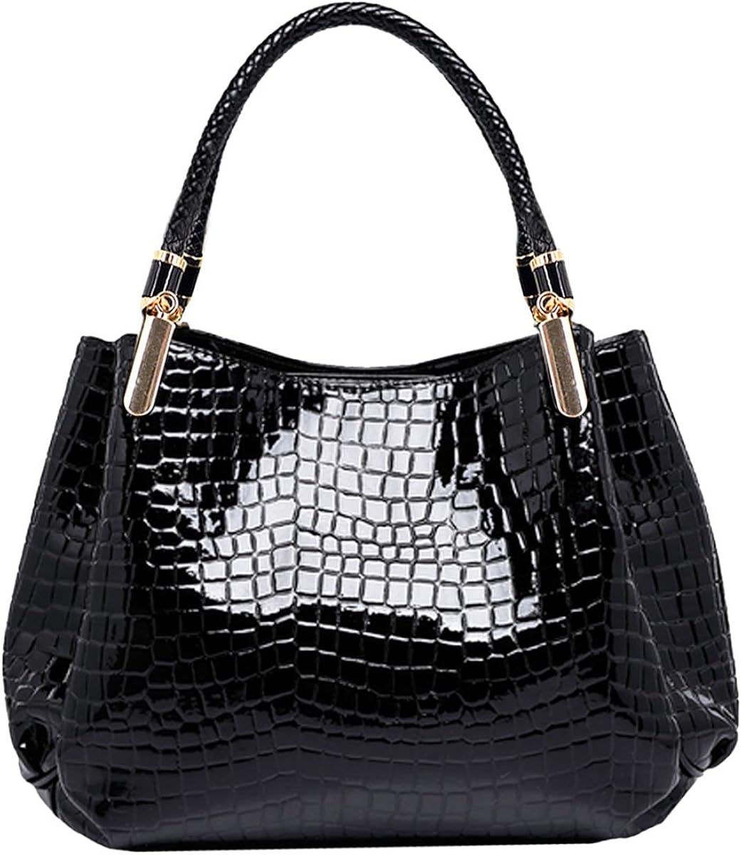 Women Alligator Print Top Handle Bag Embossed Crocodile