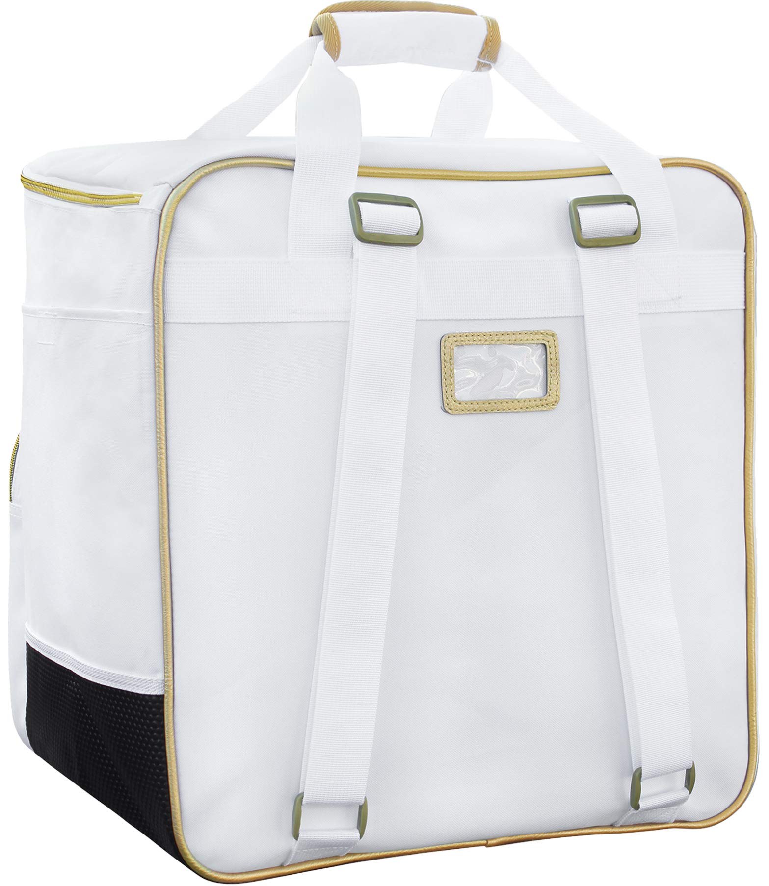 BRUBAKER St. Moritz Bolsa de Deporte Mochila para Botas de esqui Casco Accesorios Blanco Dorado