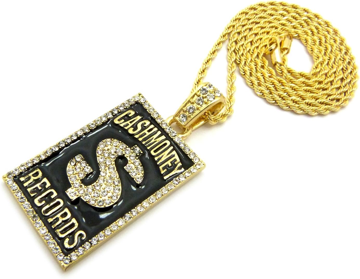 New Cash Money Records Pendant & 24" Cuban/Rope/Fox Chain Necklace - XZ177G