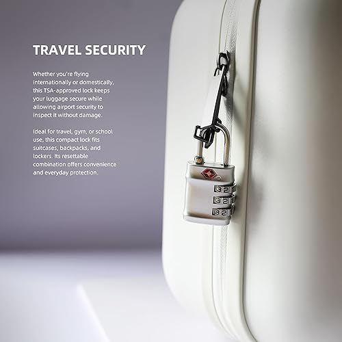 Miniatura 5 de Cerraduras de equipaje aprobadas por la TSA, combinación de candados pequeños para artículos esenciales de viaje, cerraduras TSA para equipaje,