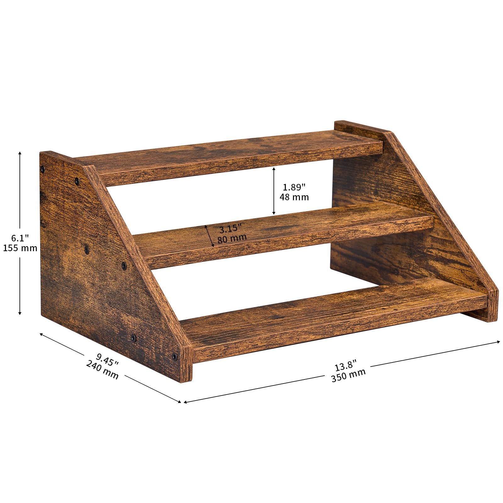 Présentoir De Table Torché à 3 Niveaux Avec étagères Pour Produits – Portable | Présentoir à 3 Niveaux Pour Dessus De Table De Vente Au Détail, Comptoir, Expositions Artisanales, Marché Fermier