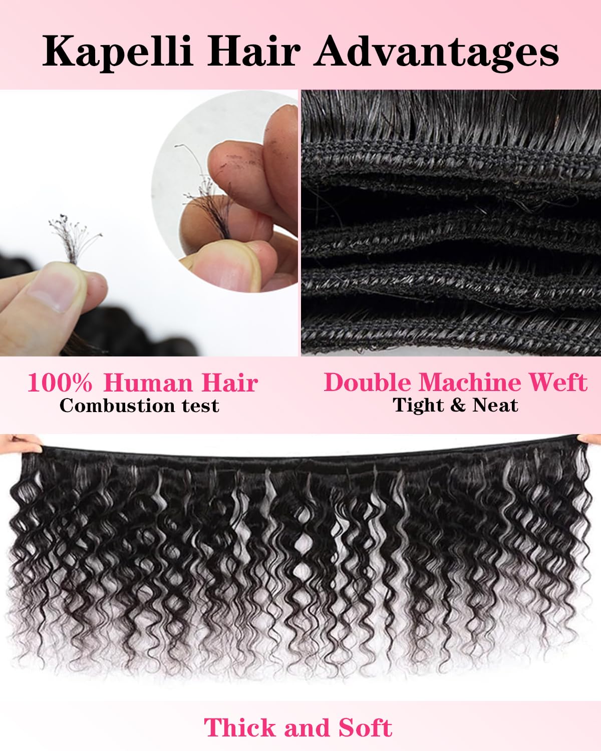 Amazon.com : Loose Wave Bundles Human Hair 20 22 24 Inch 100 