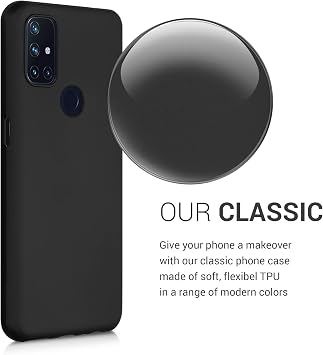 kwmobile Case Compatible with OnePlus Nord N10 5G Case - Soft Slim Protective TPU Silicone Cover - Black Matte